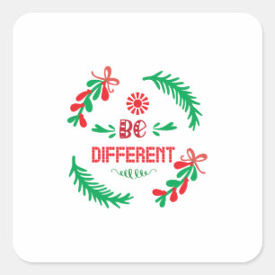 Sticker Carré Joyeux Noël Sois différent