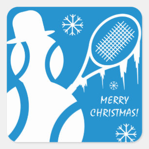 Sticker Carré Joyeux Noël Tennis Fête de fête