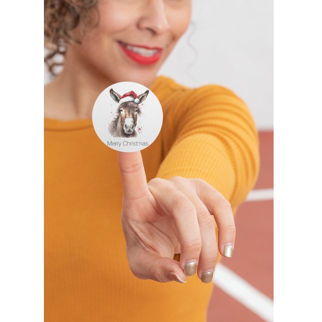 Sticker Carré Joyeux petit âne de Noël, coutume (Créateur téléchargé)