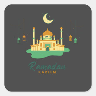Sticker Carré Joyeux Ramadan Kareem Et Aïd Moubarak 2022