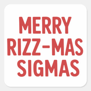 Sticker Carré Joyeux Rizz-Noël Sigmas Noël Snarky Drôle