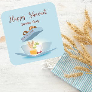 Sticker Carré Joyeux Shavuot Fête juive des semaines