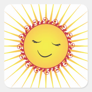 Sticker Carré Joyeux soleil -amusant-