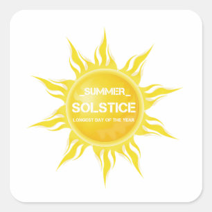 Sticker Carré Joyeux solstice d'été le plus long jour de l'année