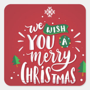 Sticker Carré Joyeux voeux Noël