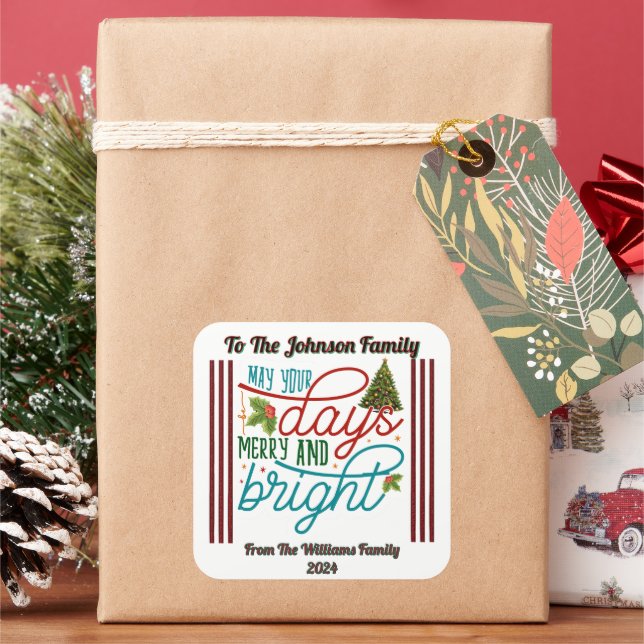 Sticker Carré Joyful Christmas With Decorations! (vacances)