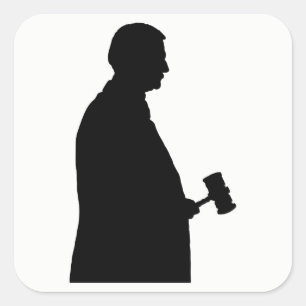Sticker Carré Juge avec la silhouette de Gavel