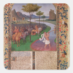 Sticker Carré Jules César croisant le Rubicon, c.1470