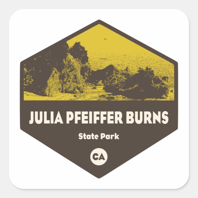 Sticker Carré Julia Pfeiffer Burns State Park Californie (Devant)