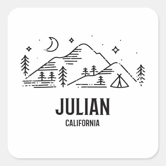 Sticker Carré Julian - Californie (Devant)