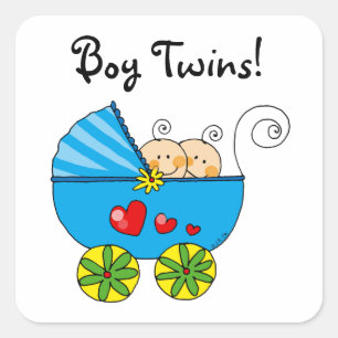 Sticker Carré Jumeaux mignons de bébé