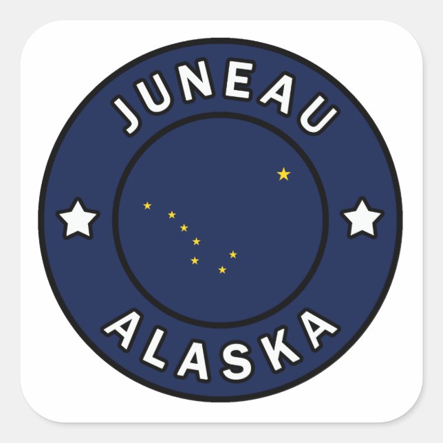Sticker Carré Juneau Alaska (Devant)
