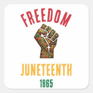 Sticker Carré Juneteenth Liberté Vintage 1865 Motif Panafricain