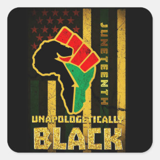 Sticker Carré Junetten Unapologétiquement Noir afro-américain