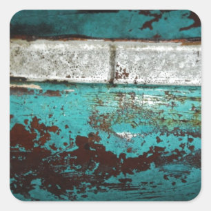 Sticker Carré Junk Yard vintage car 50's aqua turquoise
