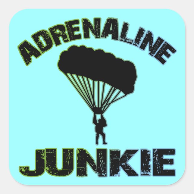 Sticker Carré Junkie d'adrénaline (Devant)