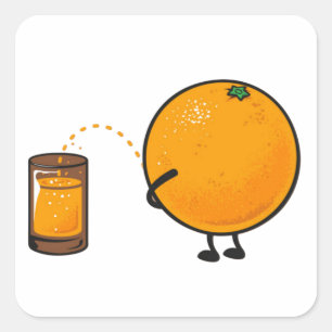 Sticker Carré Jus d'orange