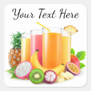 Sticker Carré Jus tropicaux frais