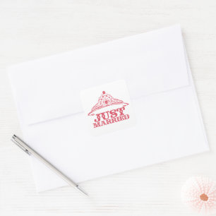 Sticker Carré Juste marié Princesse mariée Tiara Mariages