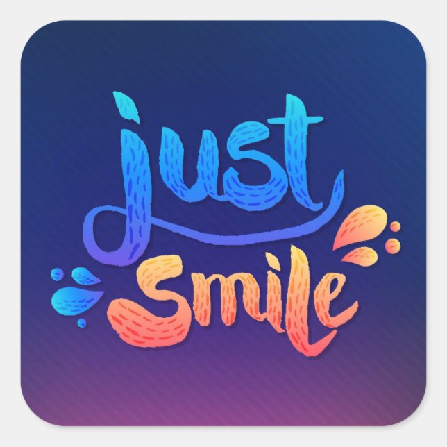 Sticker Carré Juste Sourire (Devant)