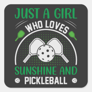 Sticker Carré Juste Une Fille Qui Aime Le Soleil Et Le Picklebal