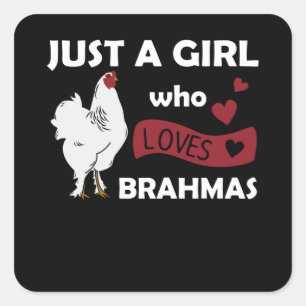 Sticker Carré Juste une fille qui aime les brahmas doux poulets