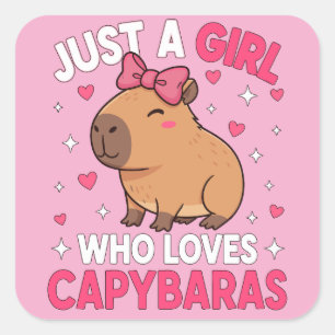 Sticker Carré Juste une fille qui aime les Capybaras