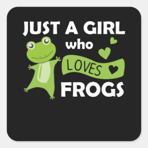 Sticker Carré Juste Une Fille Qui Aime Les Grenouilles Grenouill