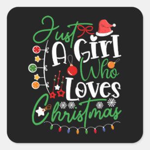 Sticker Carré Juste une fille qui aime Noël
