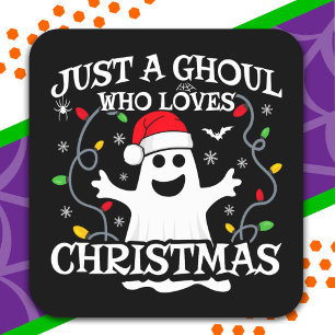 Sticker Carré Juste une fille qui aime Noël Drôle Halloween