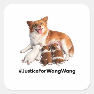 Sticker Carré Justice for Wang Wang