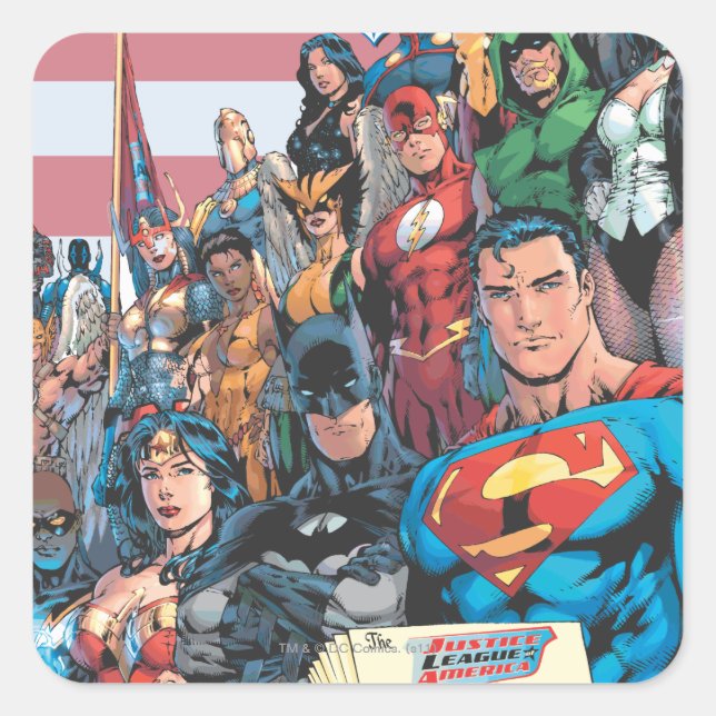 Sticker Carré Justice League of America Première question (Devant)