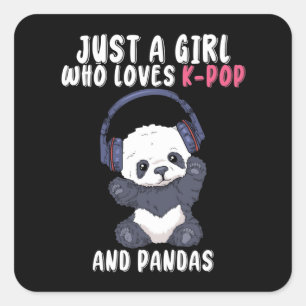Sticker Carré K Pop Cadeaux Filles Femmes Musique Panda Coréen 