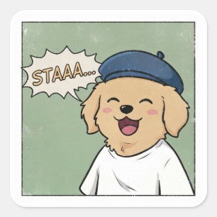 Sticker Carré K-Pop STAAA Chien Errant Blague de Fanclub