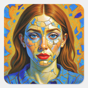 Sticker Carré « Kaela » - Motif d'un passé