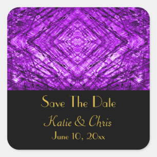 Sticker Carré Kaléidoscope en verre violet Texture