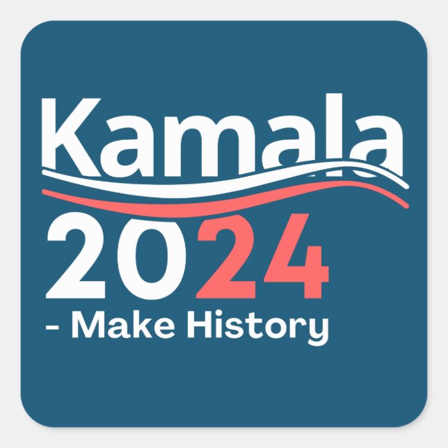 Sticker Carré Kamala 2024, Vice-Président Kamala Harris Button (Devant)