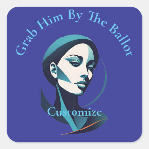 Sticker Carré Kamala Cat Lady 2024 Ballot Thunder_Cove