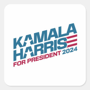 Sticker Carré Kamala Harris 2024 Pour La Campagne Électorale