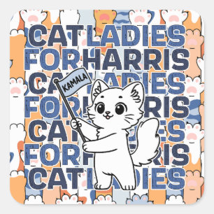 Sticker Carré Kamala Harris Élection 2024 Présidente des Dames d