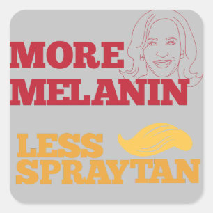 Sticker Carré Kamala Harris pas Trump plus Melanin moins Sprayta