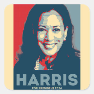 Sticker Carré Kamala Harris pour le président 2024 - Hope