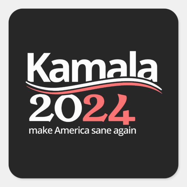 Sticker Carré Kamala Harris pour l'élection présidentielle de 20 (Devant)