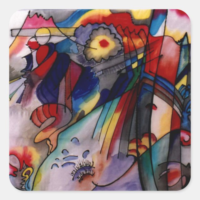 Sticker Carré Kandinsky 1913 Peinture Abstraite (Devant)