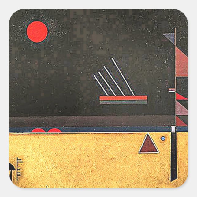 Sticker Carré Kandinsky - Brownish, art abstrait (Devant)