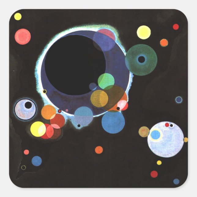 Sticker Carré Kandinsky - Plusieurs cercles (Devant)