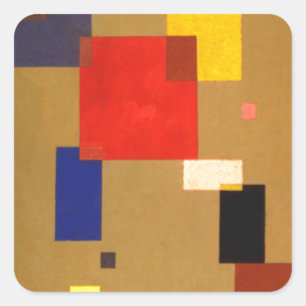 Sticker Carré Kandinsky Treize Rectangles peinture Abstraite