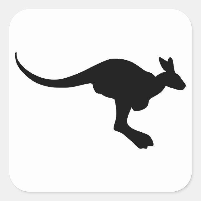 Sticker Carré Kangaroo Silhouette (Devant)