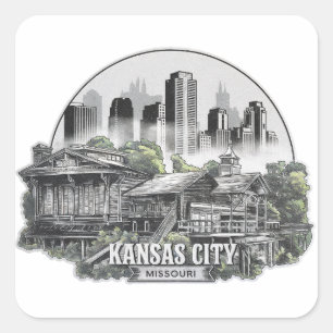 Sticker Carré Kansas City Missouri USA