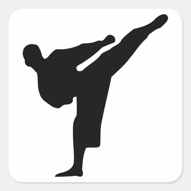 Sticker Carré Karate Silhouette (Devant)